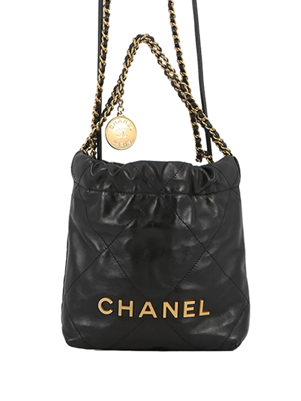 CHANEL Pre-Owned 2021-2026 Mini Shiny Calfskin 22 Handbag satchel - Nero