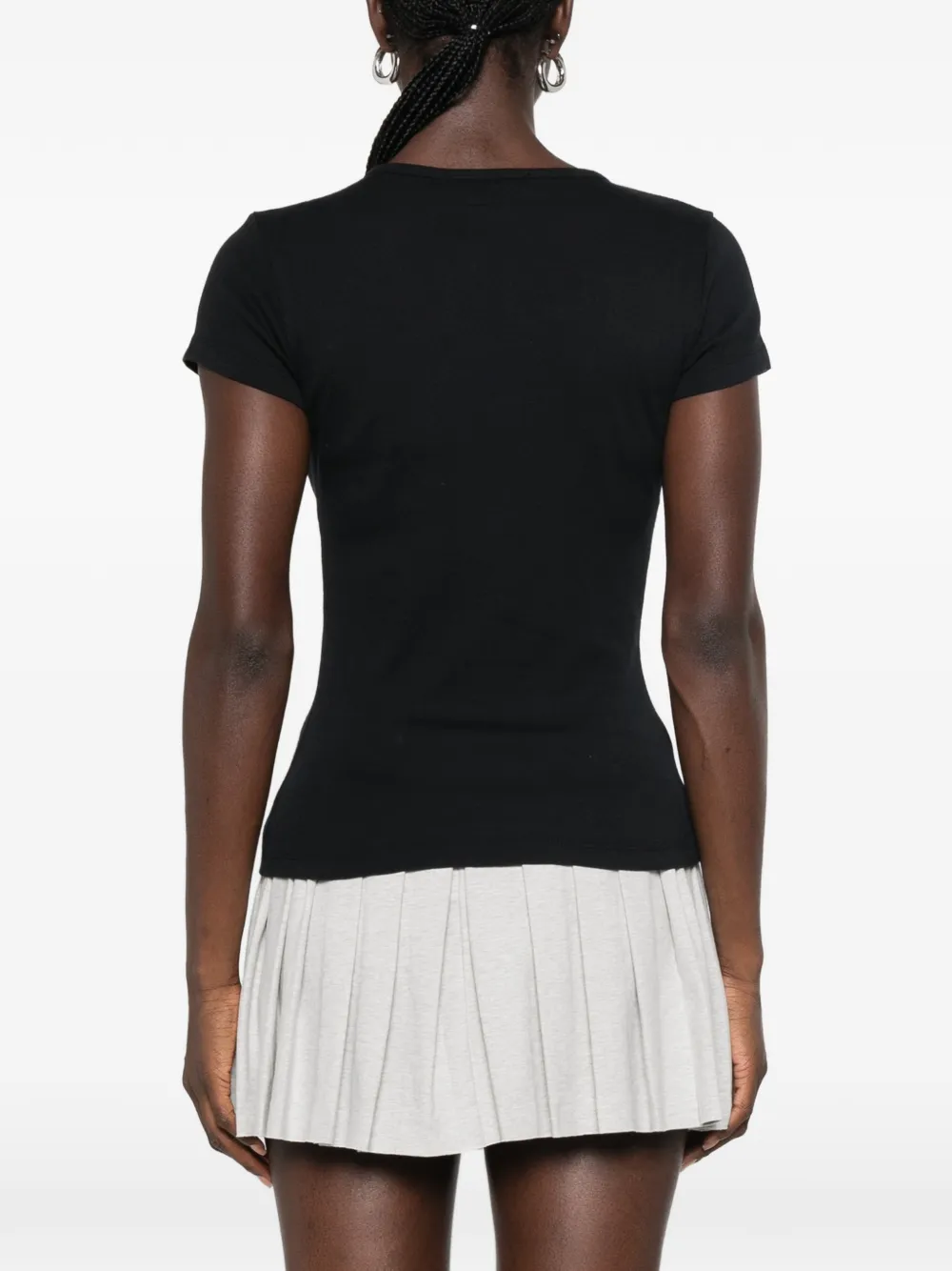 Sporty & Rich Pandora T-shirt met kristallen logo Zwart