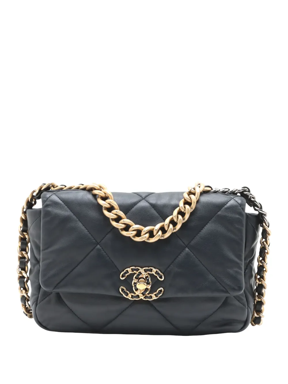 CHANEL Pre-Owned 2020 Medium Lambskin 19 Flap satchel - Blu