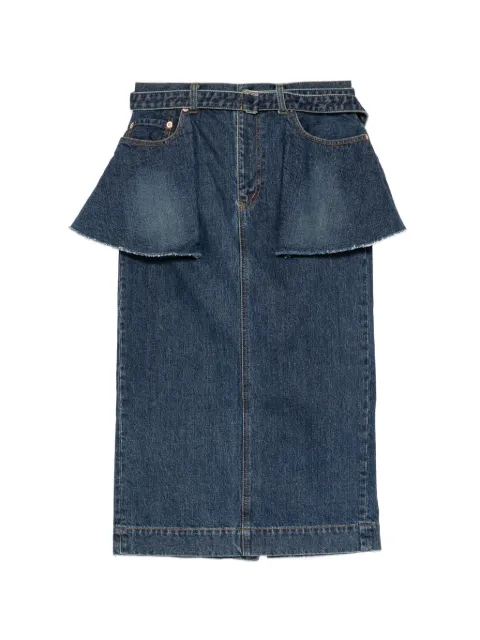 sacai Gonna denim con peplum