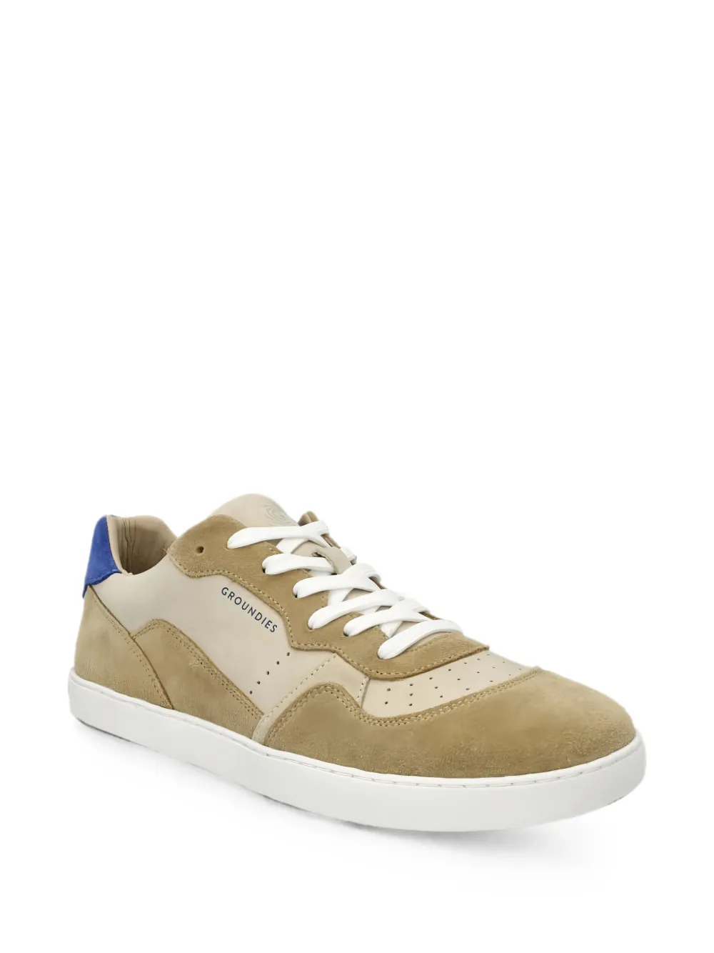 GROUNDIES Nova geperforeerde sneakers met vlakken Beige