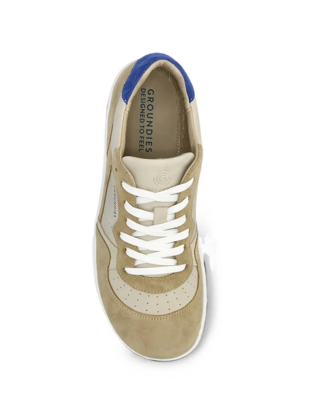 GROUNDIES Nova geperforeerde sneakers met vlakken Beige