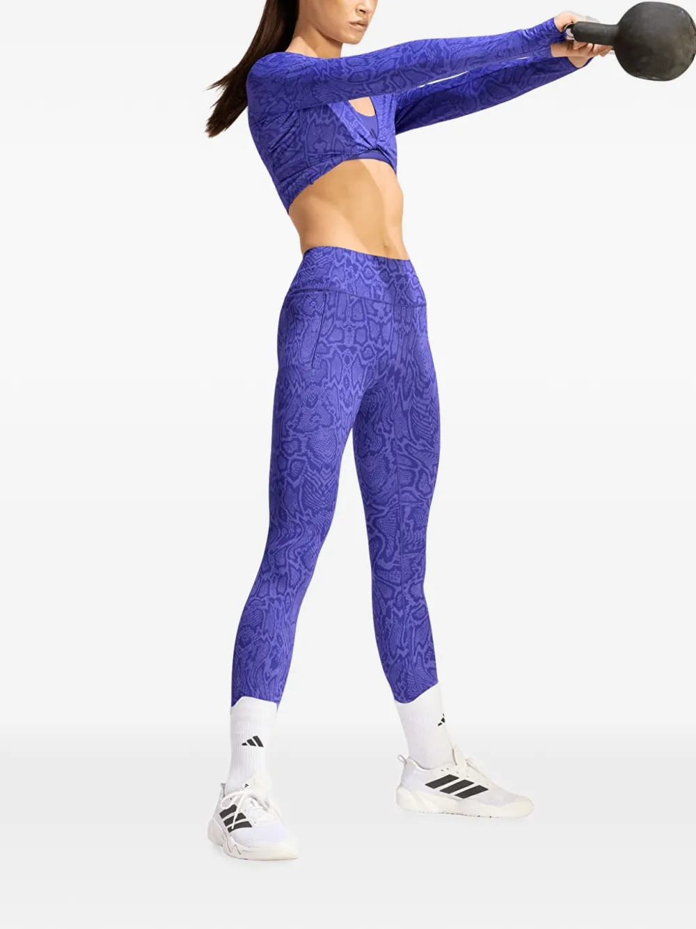 adidas PrimeLift workout snake twist-reversible long-sleeve T-shirt Paars