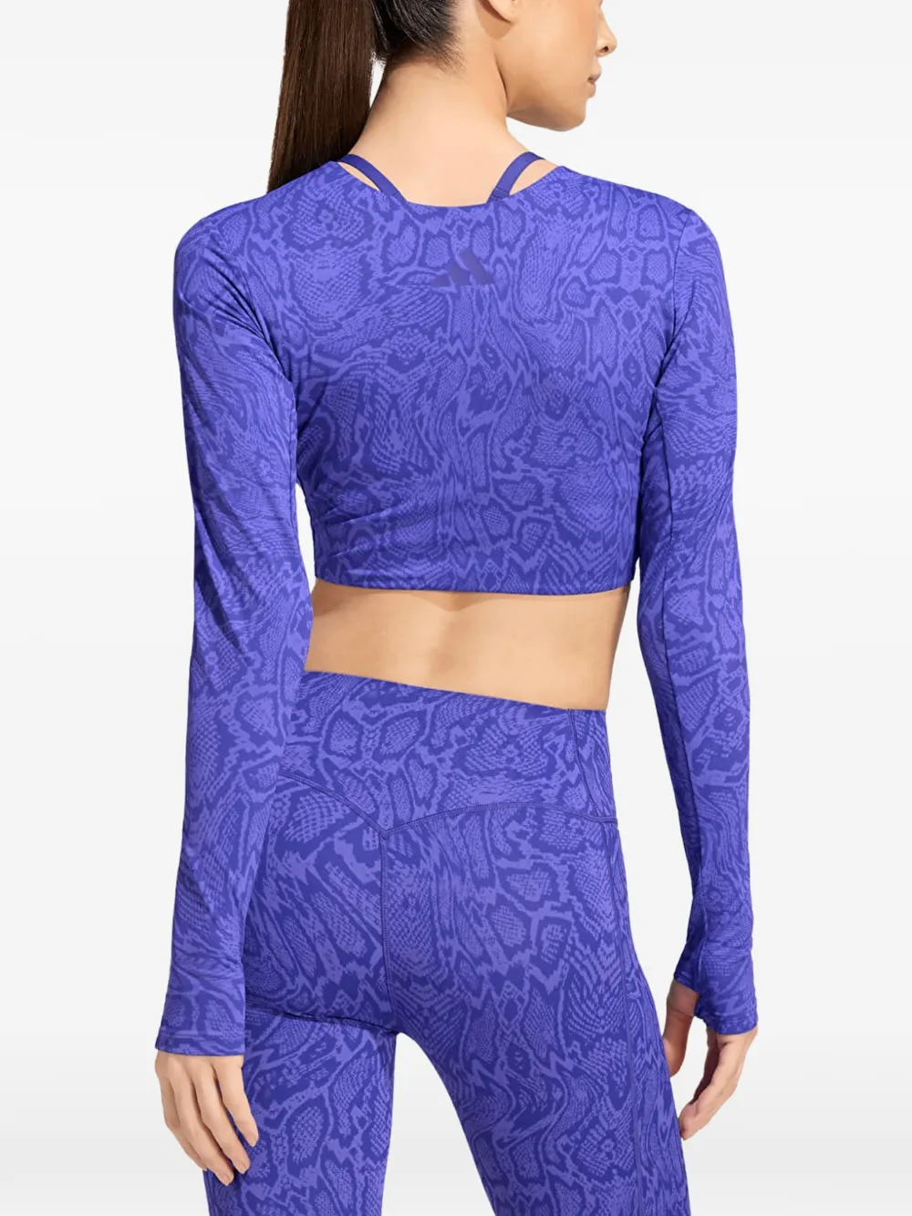 adidas PrimeLift workout snake twist-reversible long-sleeve T-shirt Paars