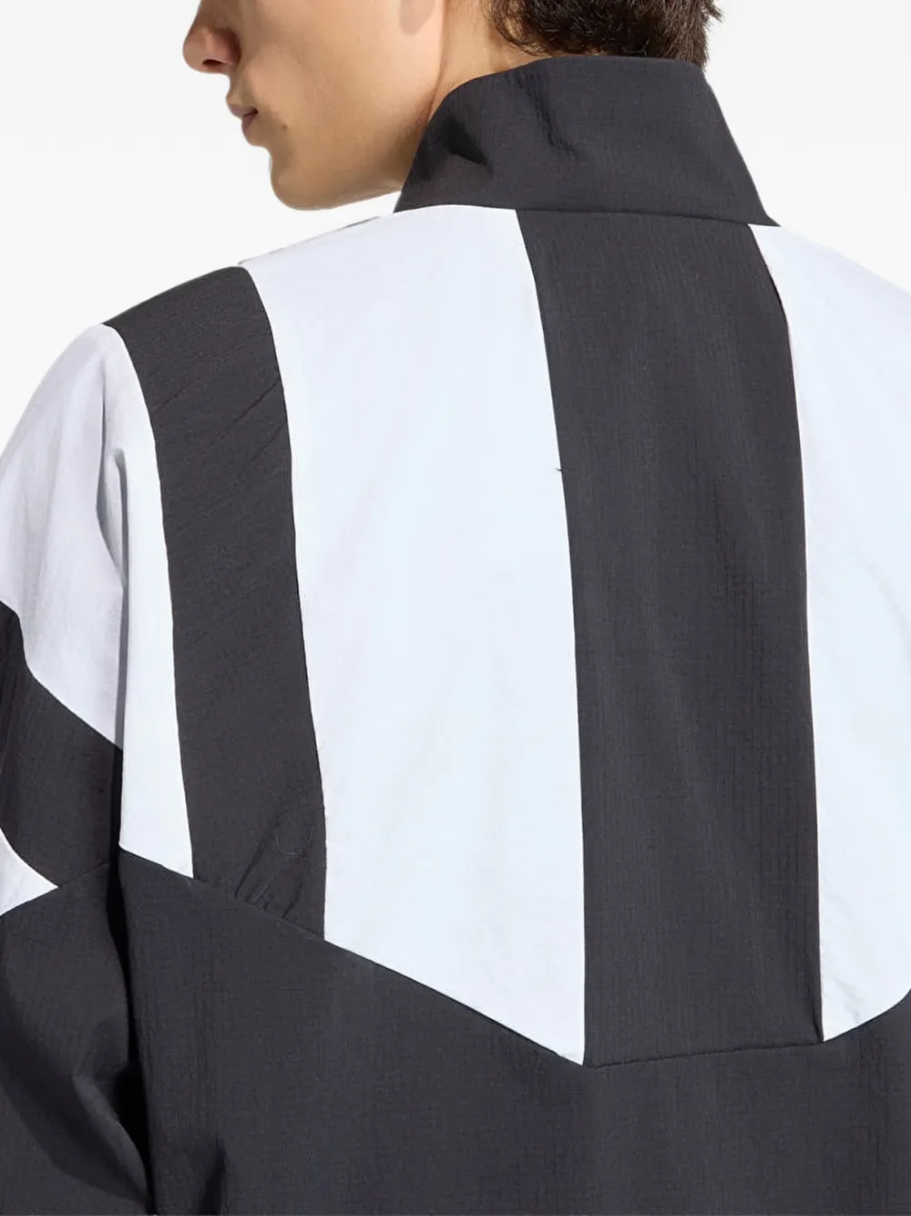adidas blocked track top Zwart