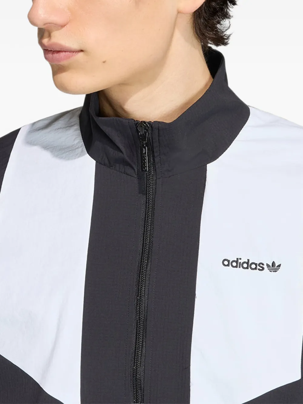 adidas blocked track top Zwart