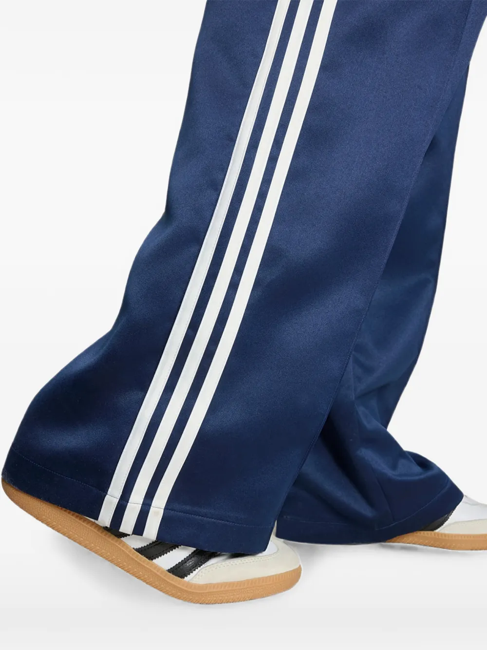 adidas satin SST loose track pants Blauw