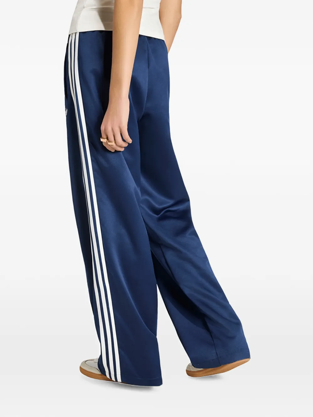 adidas satin SST loose track pants Blauw