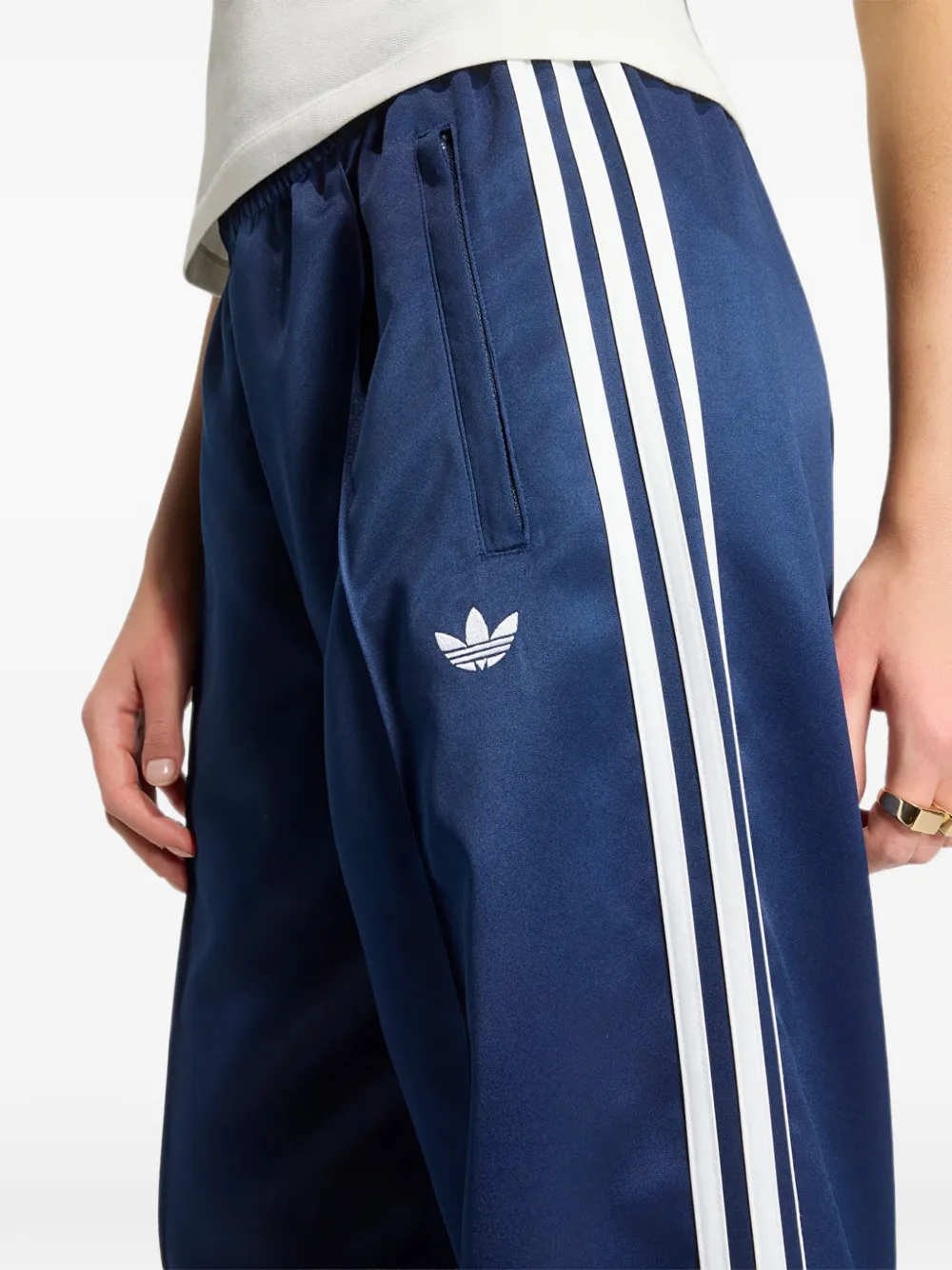 adidas satin SST loose track pants Blauw