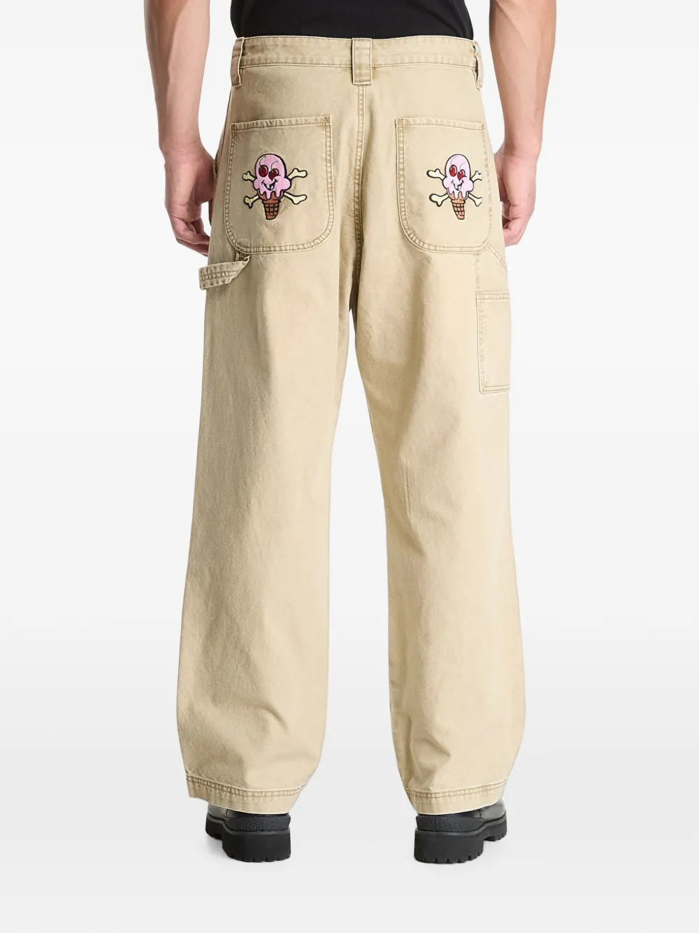 Billionaire Boys Club Ice Cream Cones & Bones ruimvallende jeans Beige