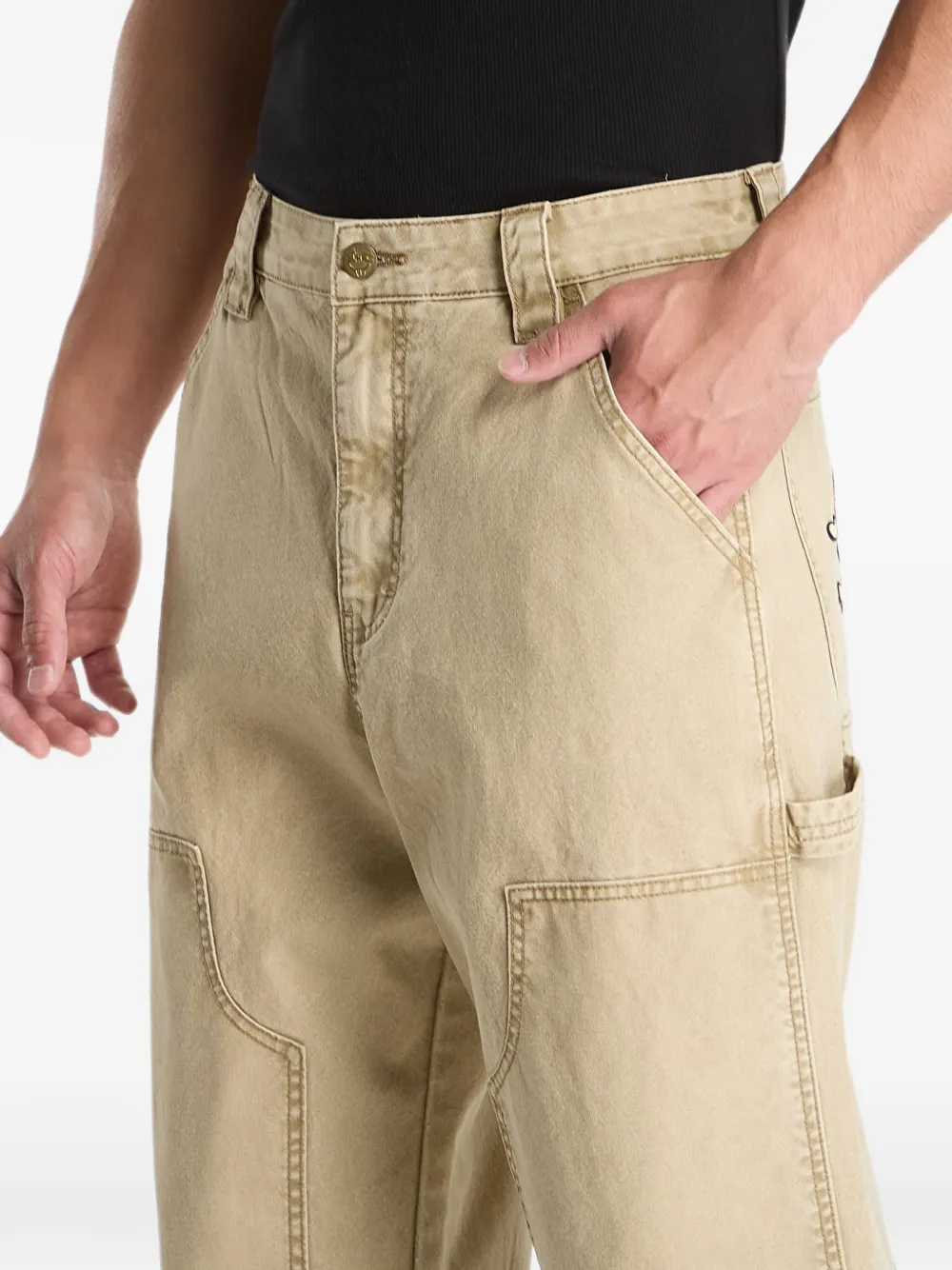 Billionaire Boys Club Ice Cream Cones & Bones ruimvallende jeans Beige