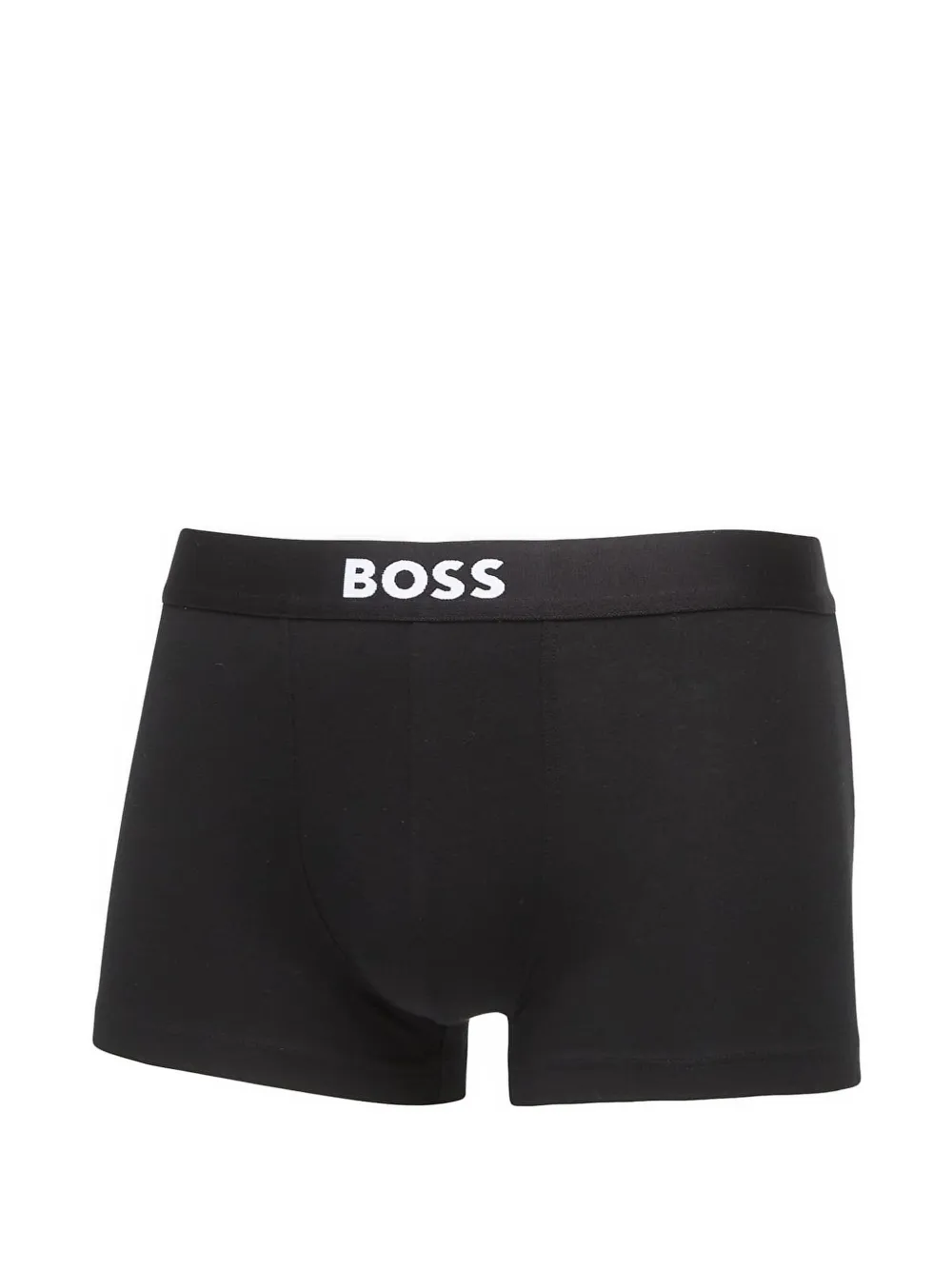 HUGO Drie stretch-katoenen boxershorts met logobanden Zwart