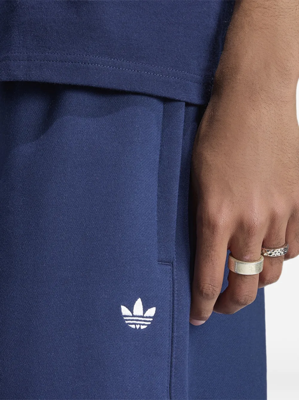 adidas logo-embroidered track pants Blauw