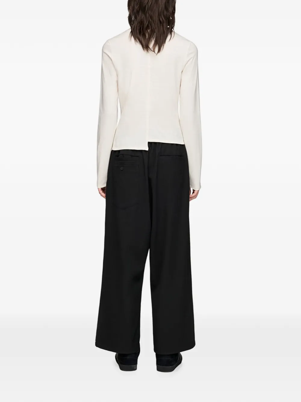 Y-3 Getailleerd T-shirt met lange mouwen Beige