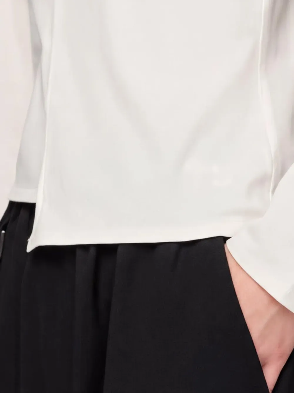 Y-3 Getailleerd T-shirt met lange mouwen Beige