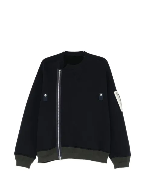 sacai panelled zip-up jacket