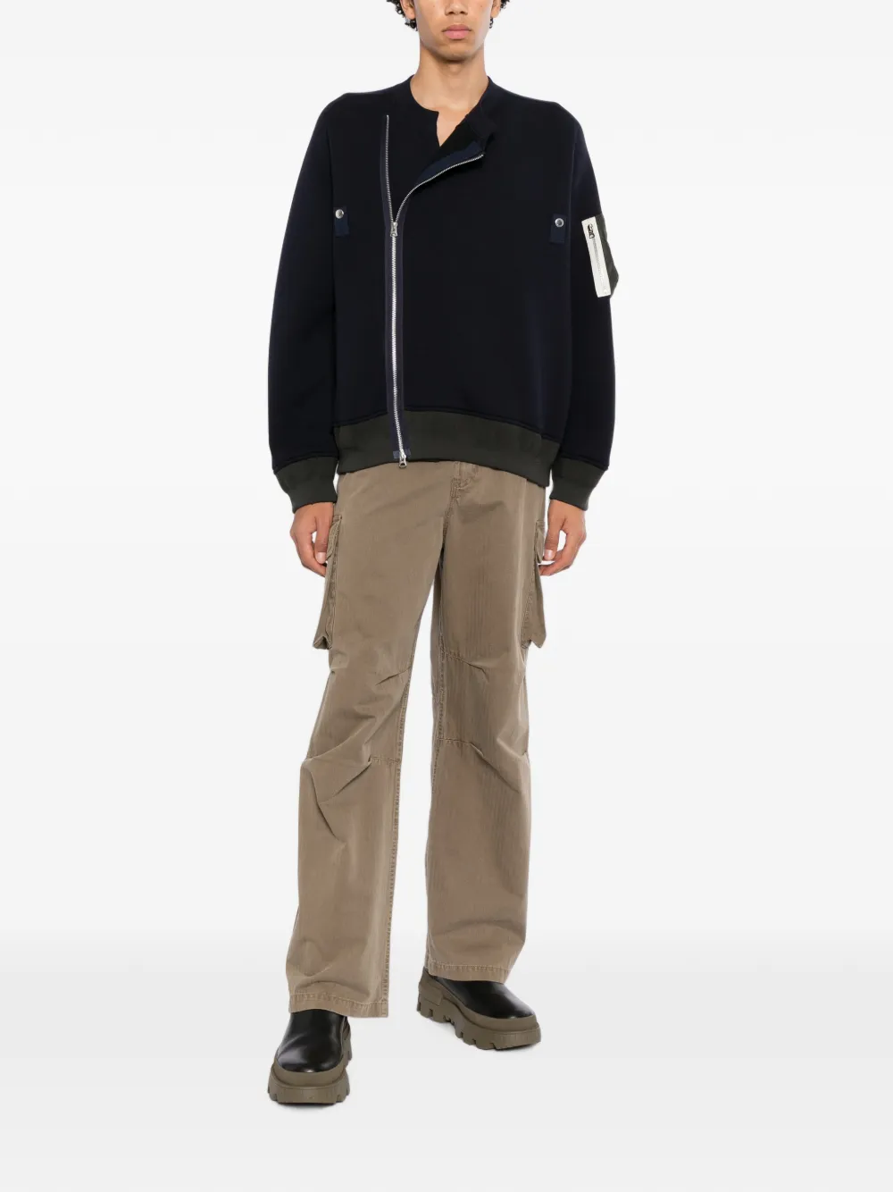 sacai Jack met vlakken Blauw