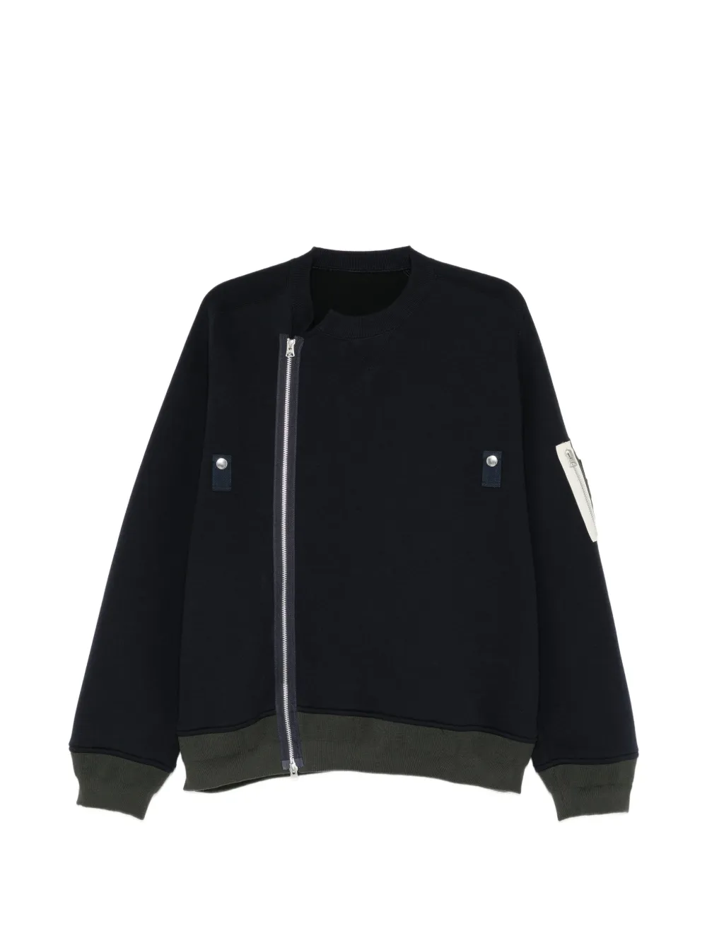 sacai panelled zip-up jacket - Blu