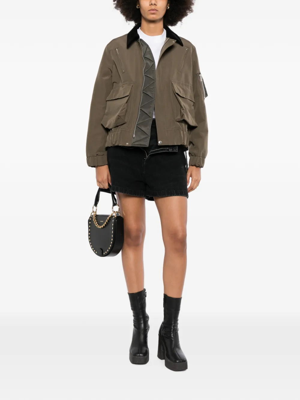 sacai High waist shorts Zwart