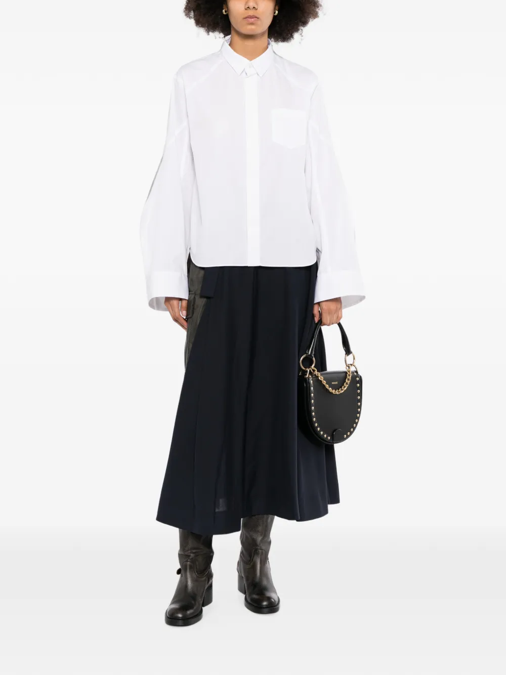 Sacai Flared-sleeve Shirt In 화이트