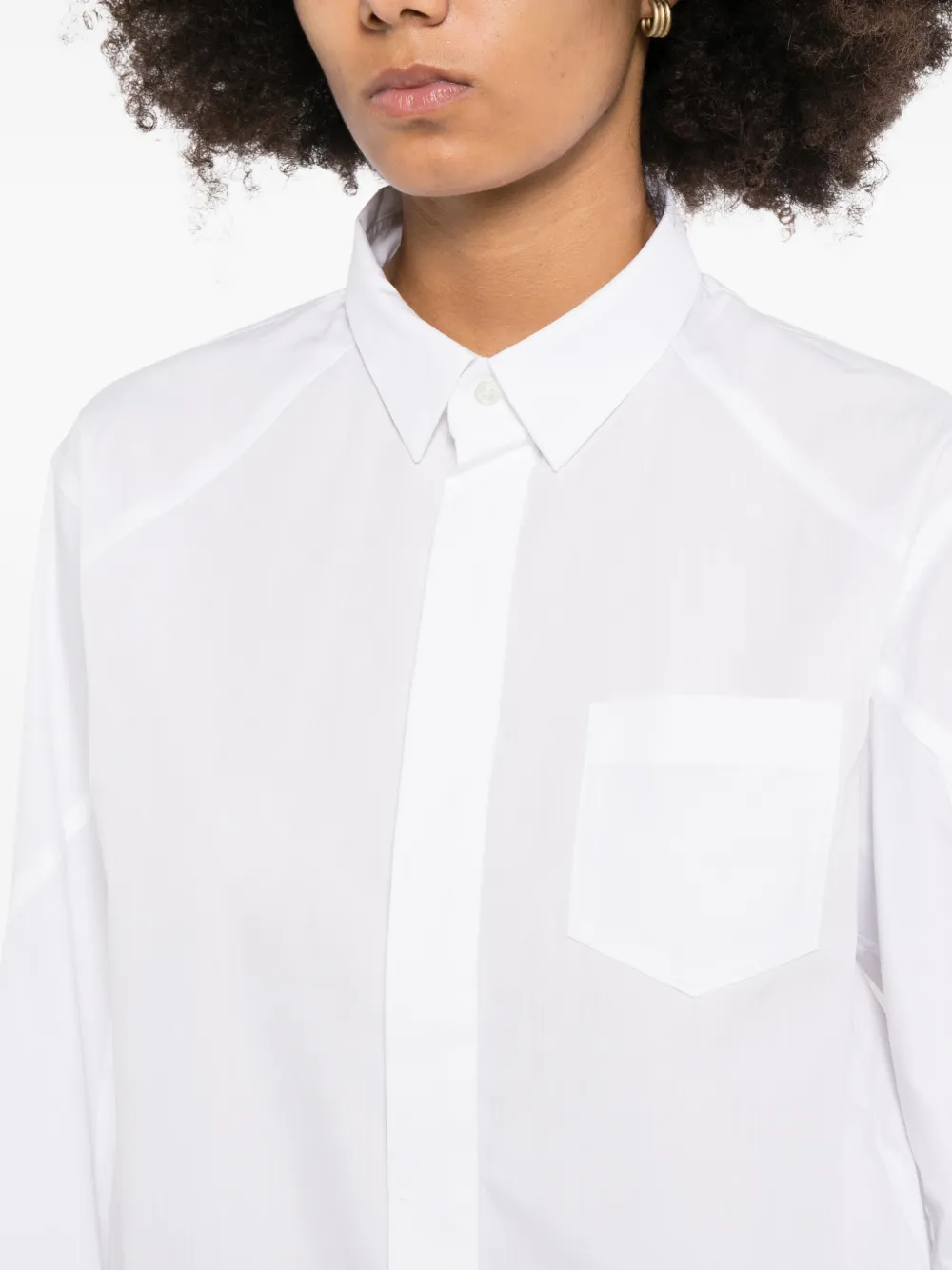 sacai Blouse met flared mouwen Wit