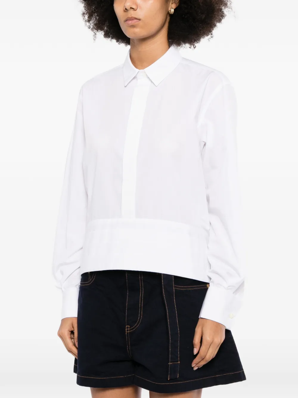 sacai Blouse met gelaagde afwerking Wit