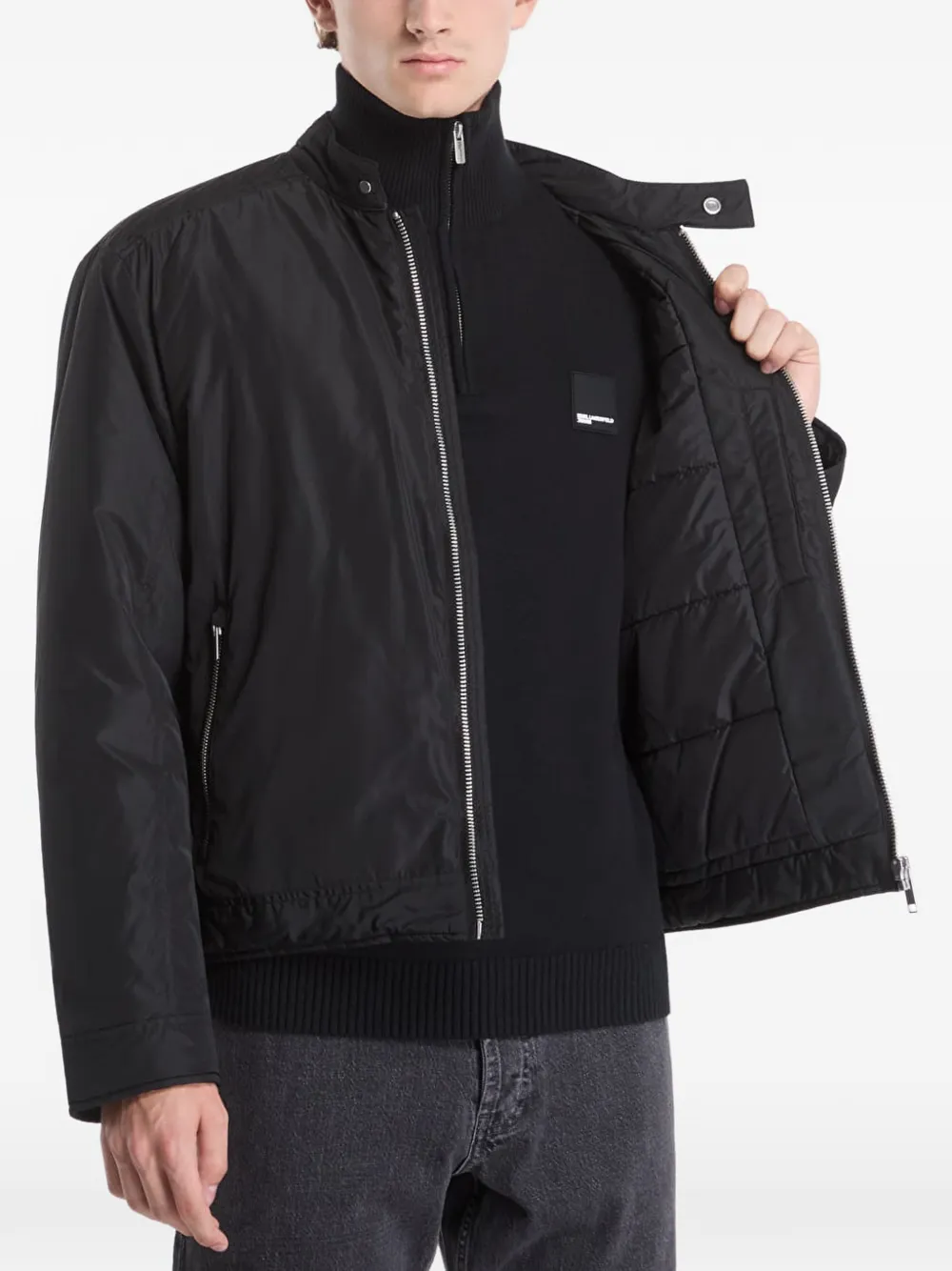 Karl Lagerfeld Jeans Jack met logopatch Zwart