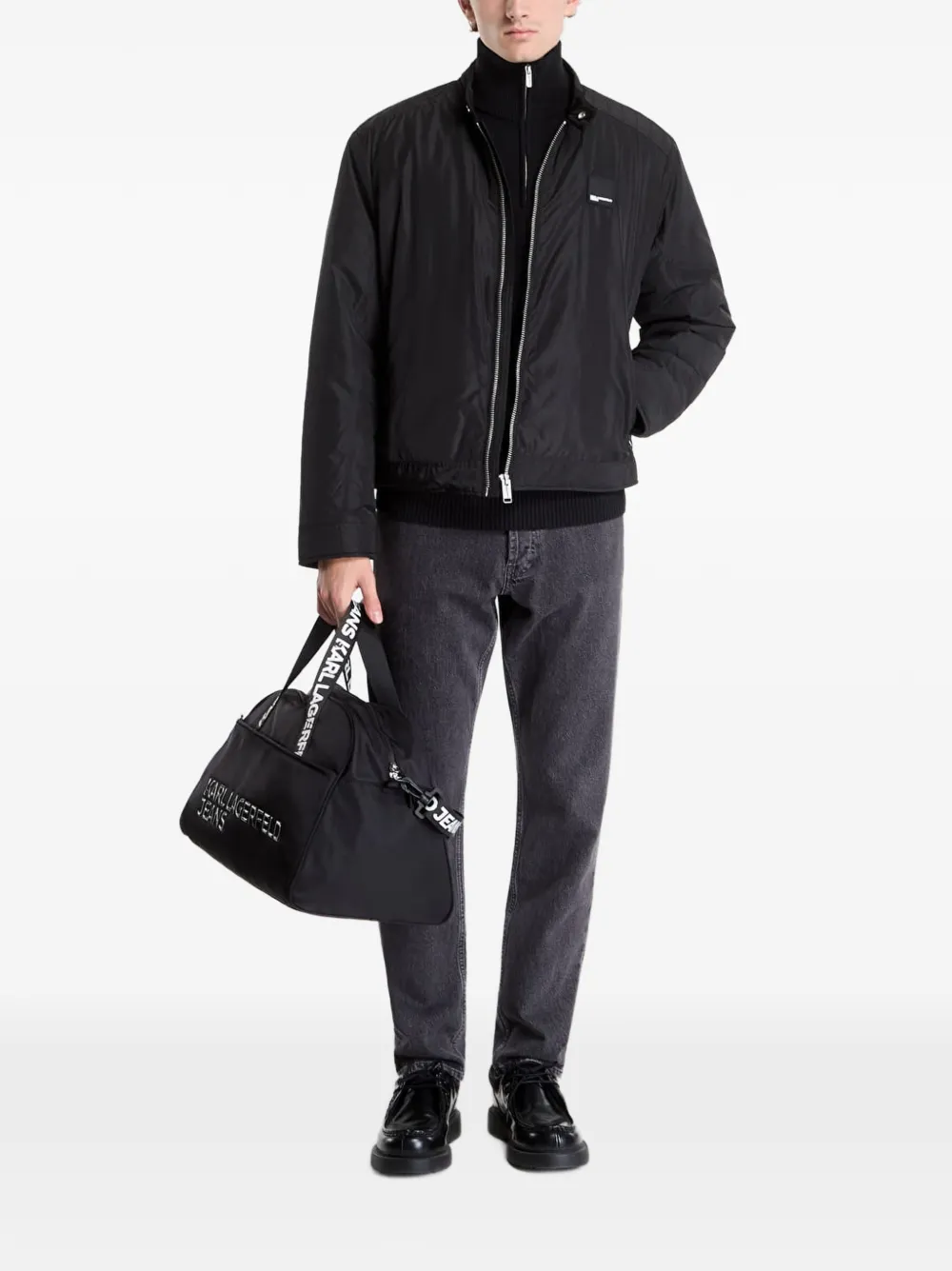 Karl Lagerfeld Jeans Jack met logopatch Zwart