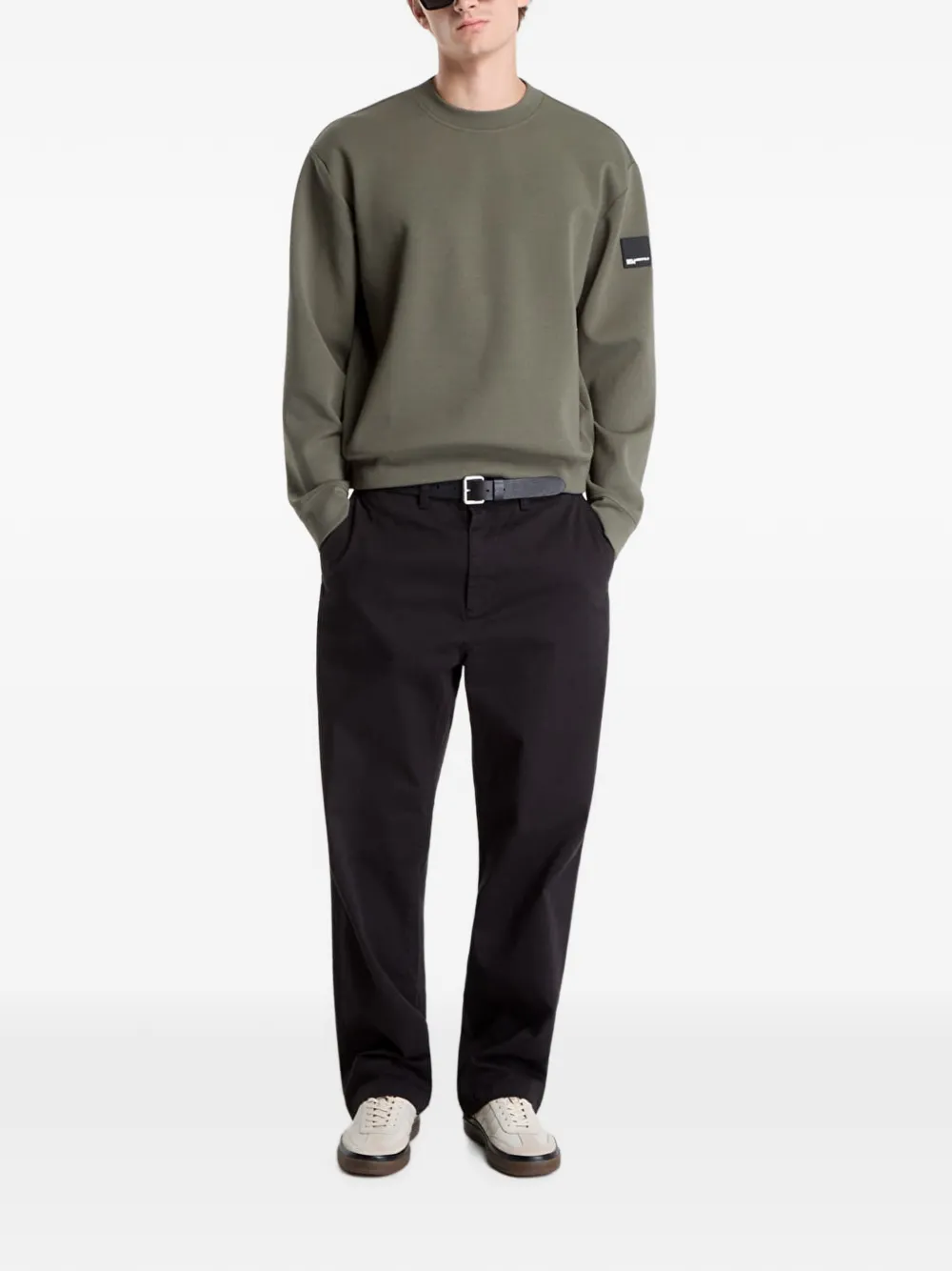 Karl Lagerfeld Jeans Sweater met logopatch en lange mouwen Groen