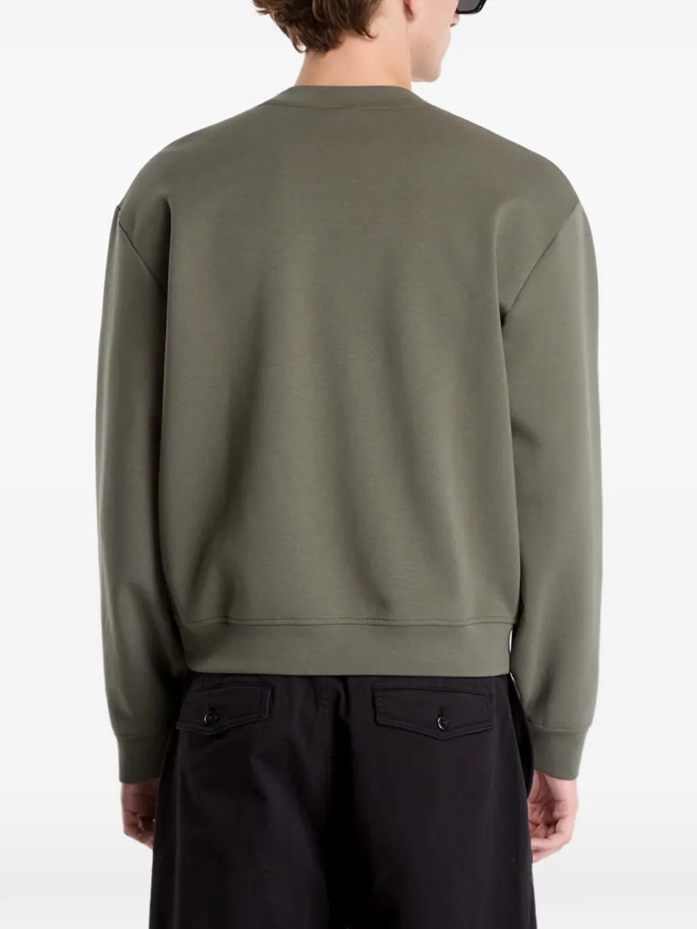 Karl Lagerfeld Jeans Sweater met logopatch en lange mouwen Groen