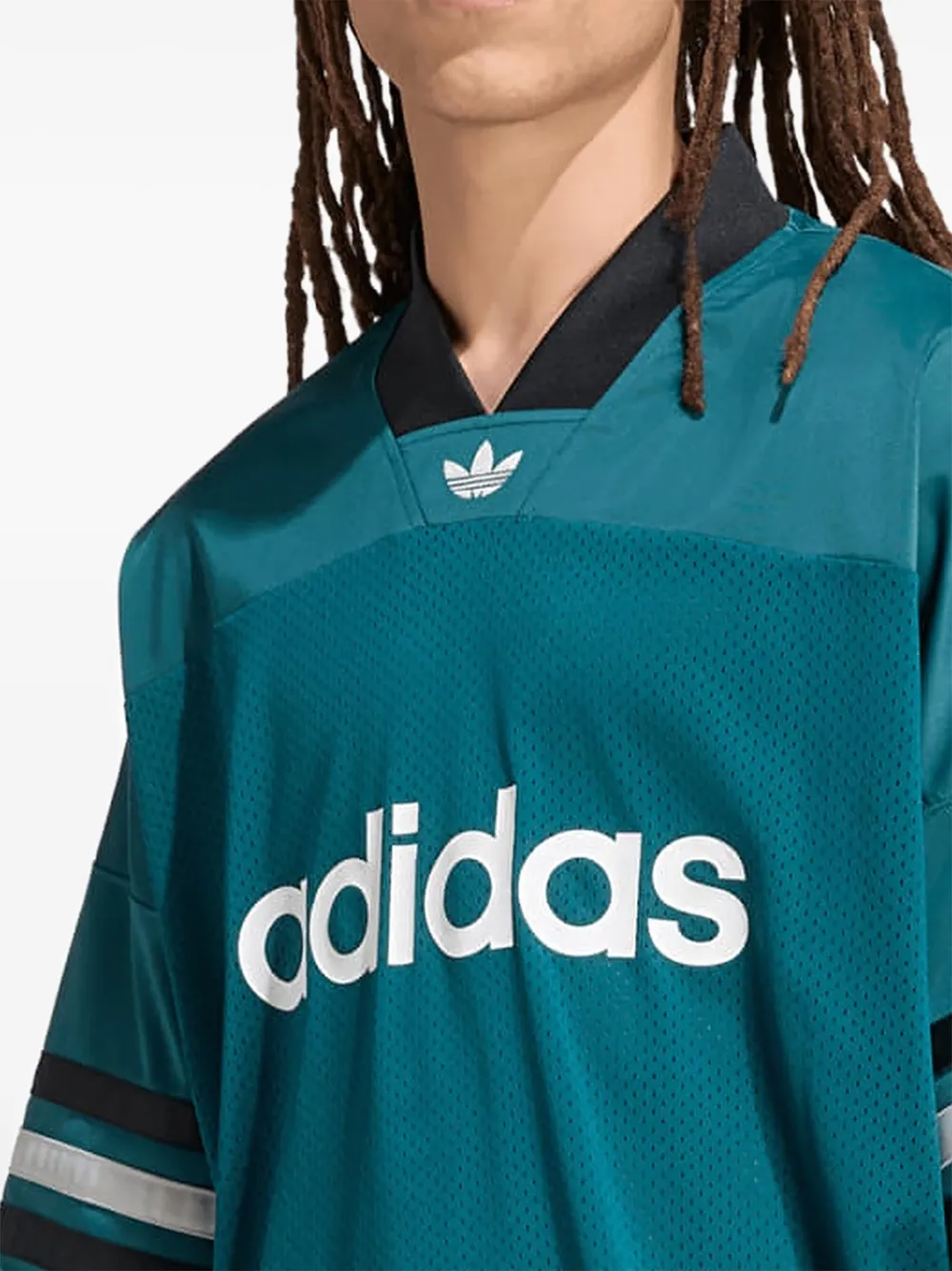 adidas logo-print mesh T-shirt Groen