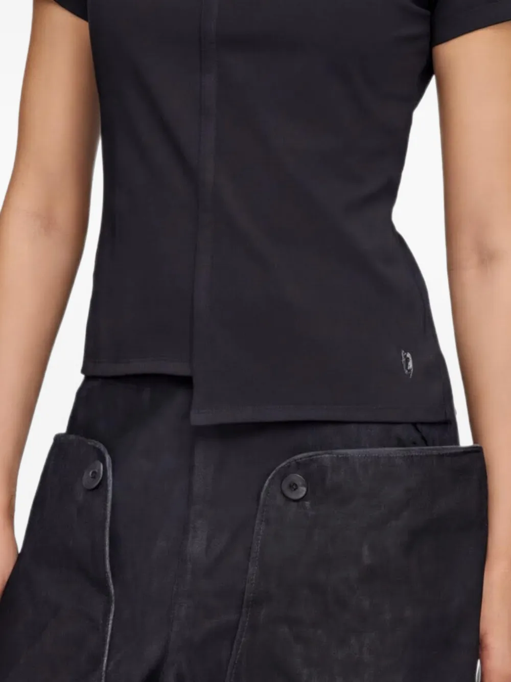 Y-3 Getailleerd T-shirt met korte mouwen Zwart