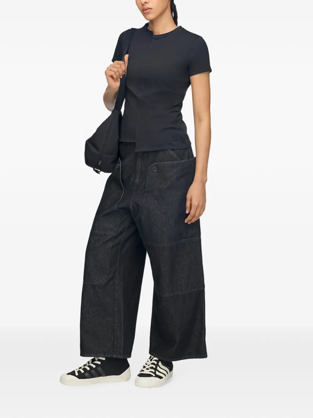 Y-3 Getailleerd T-shirt met korte mouwen Zwart