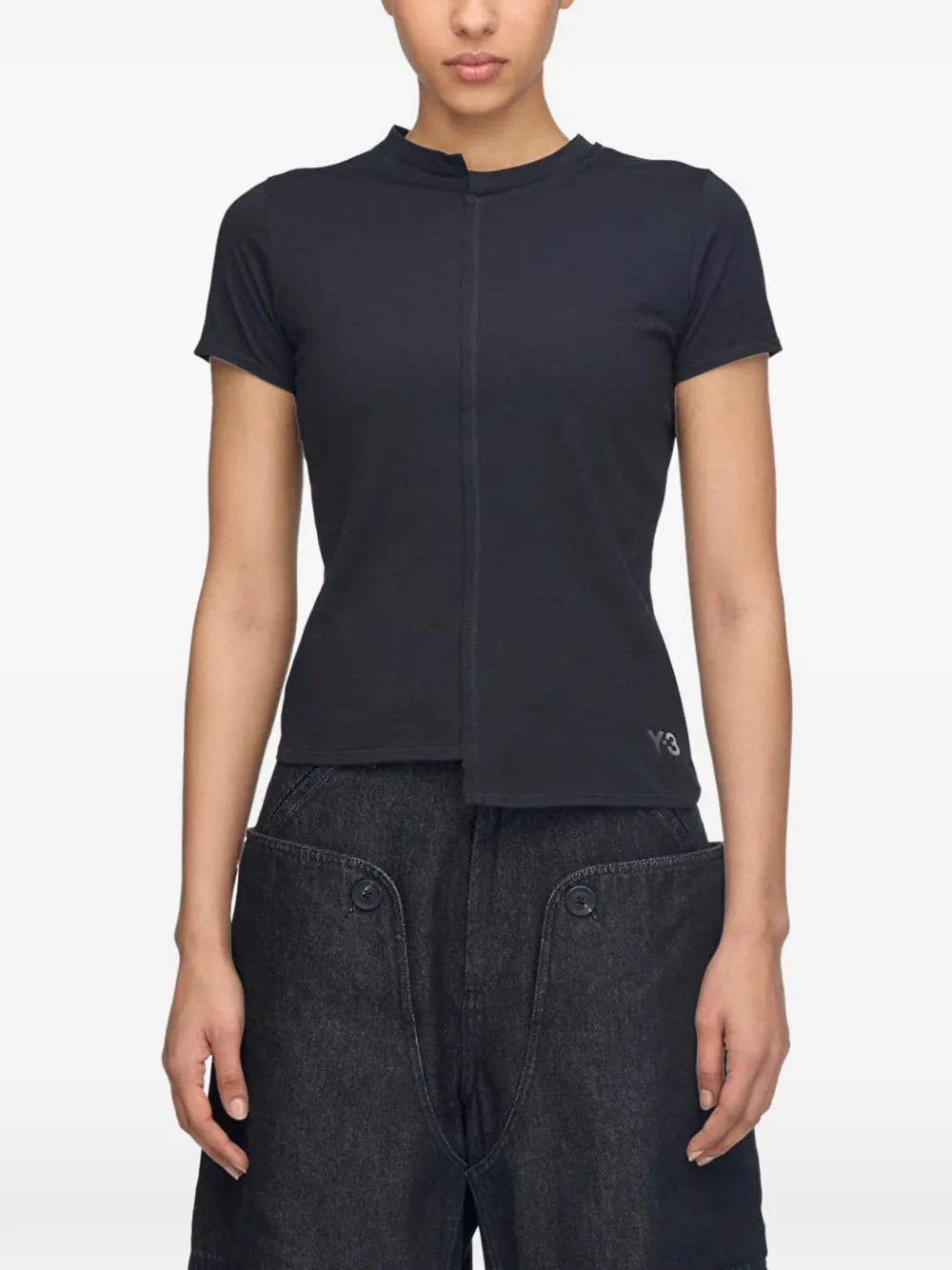 Y-3 Schmales T-Shirt - Schwarz