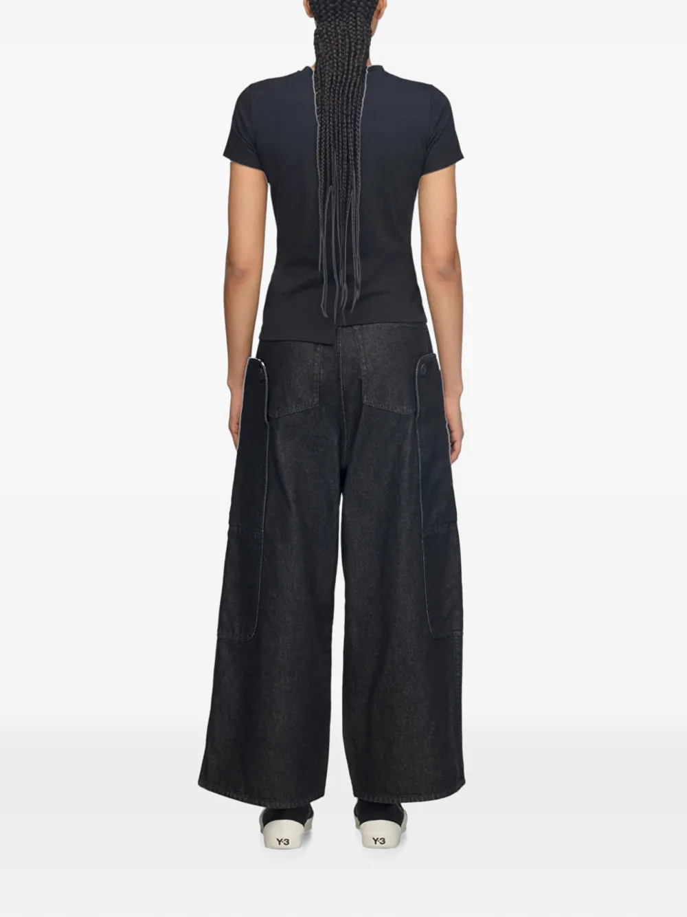 Y-3 Getailleerd T-shirt met korte mouwen Zwart