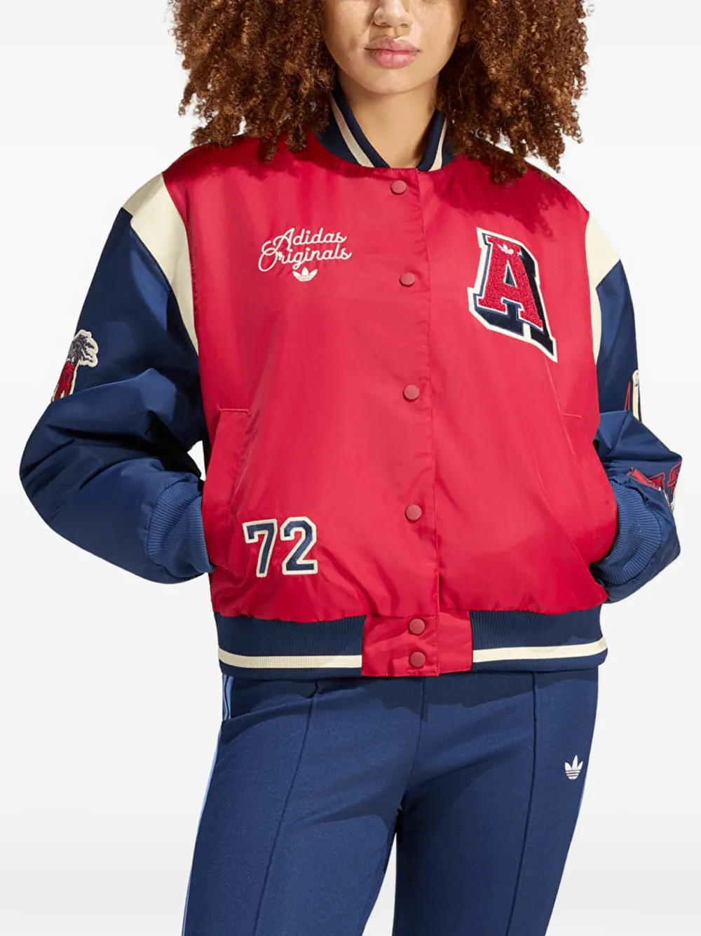 adidas bomber jacket with badges - Rot