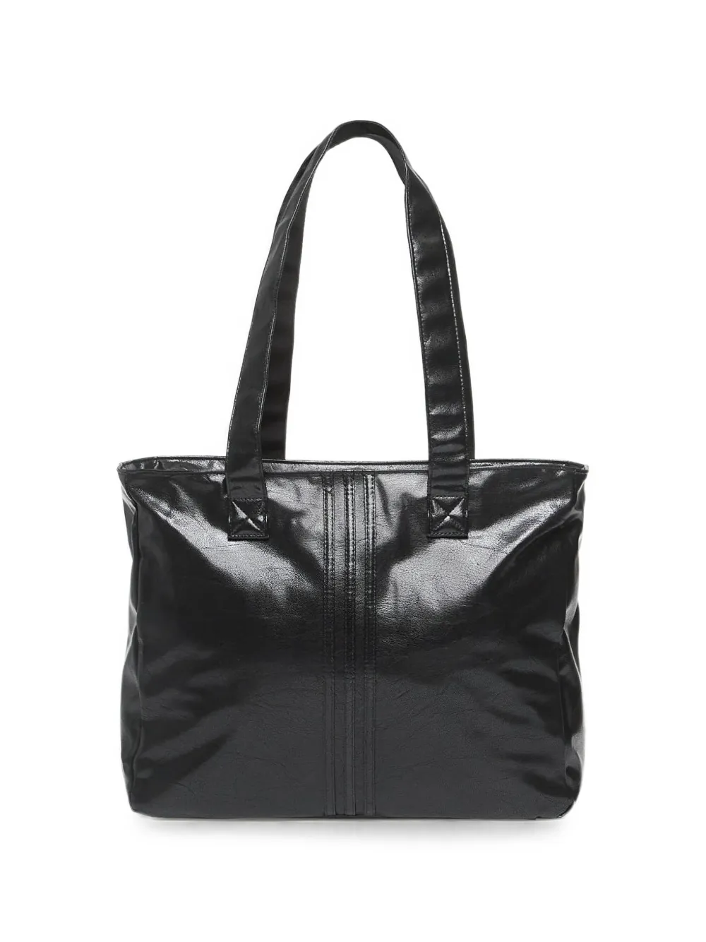 adidas Shopper metallic PU bag Zwart