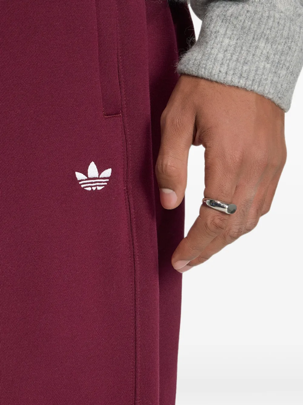 adidas logo-embroidered track pants Rood