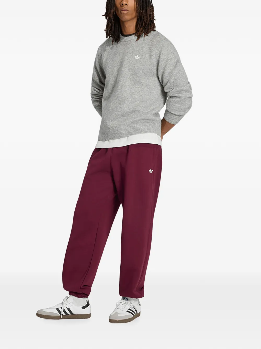 adidas logo-embroidered track pants Rood