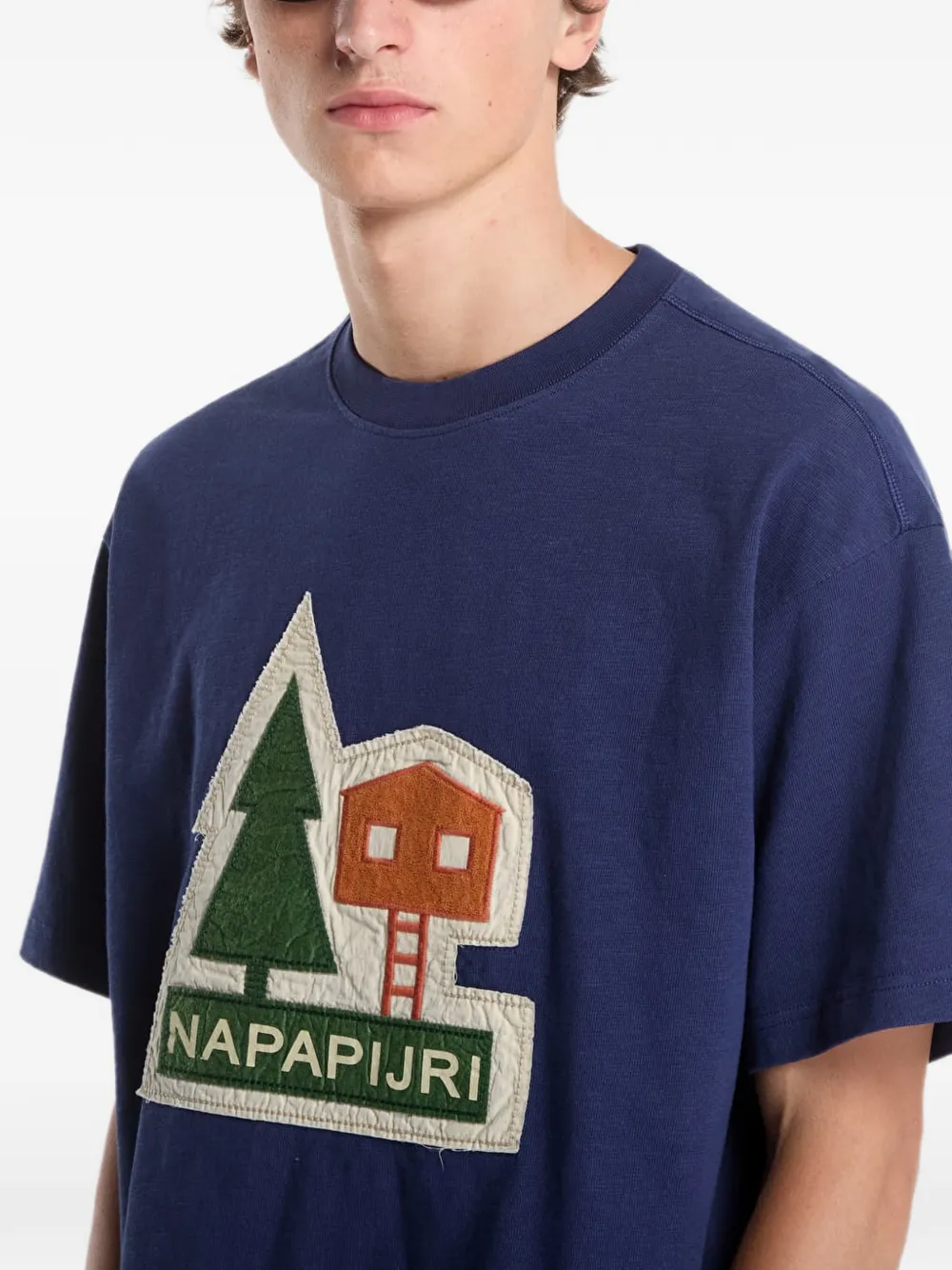 Napapijri Trahus T-shirt met grafische patch Blauw