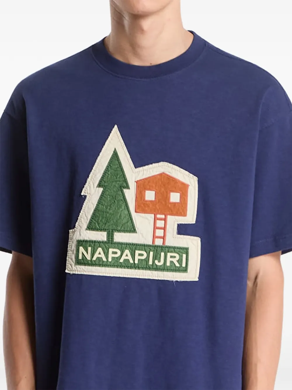 Napapijri Trahus T-shirt met grafische patch Blauw