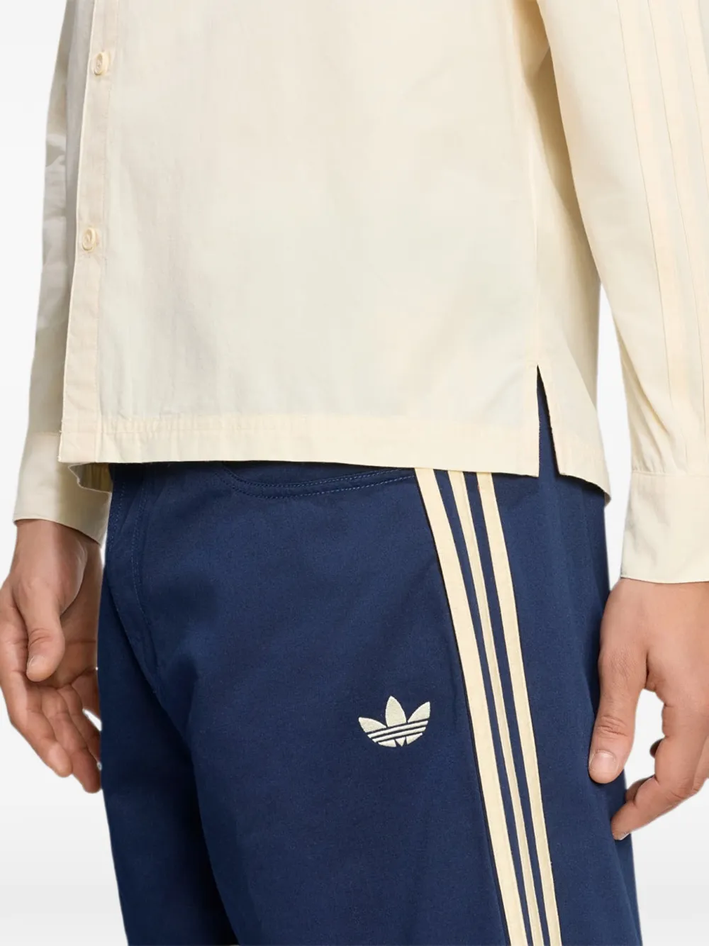 adidas 3-Stripes button-up shirt Beige