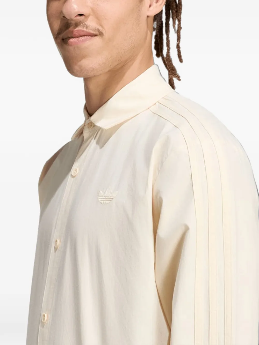 adidas 3-Stripes button-up shirt Beige