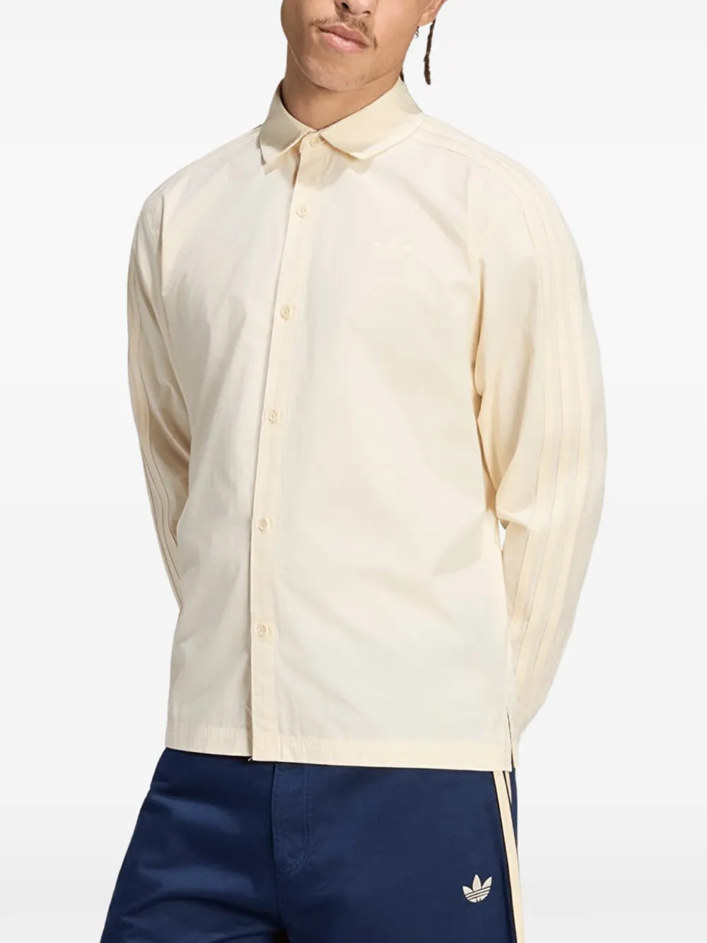 adidas 3-Stripes button-up shirt Beige