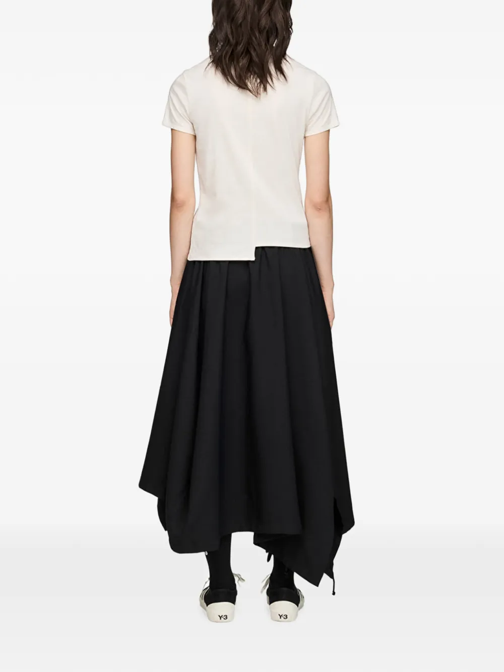Y-3 Getailleerd T-shirt met korte mouwen Beige