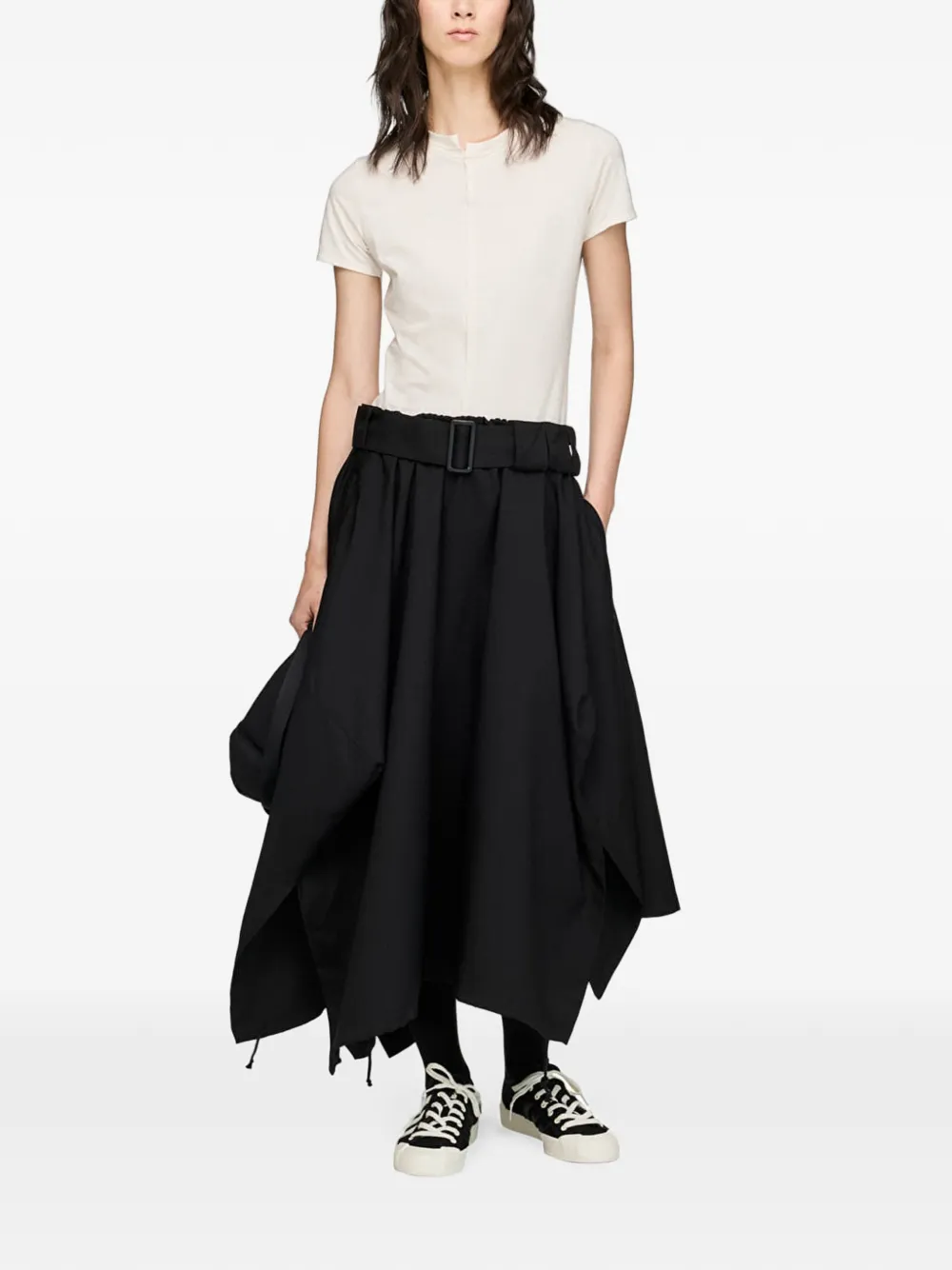 Y-3 Getailleerd T-shirt met korte mouwen Beige