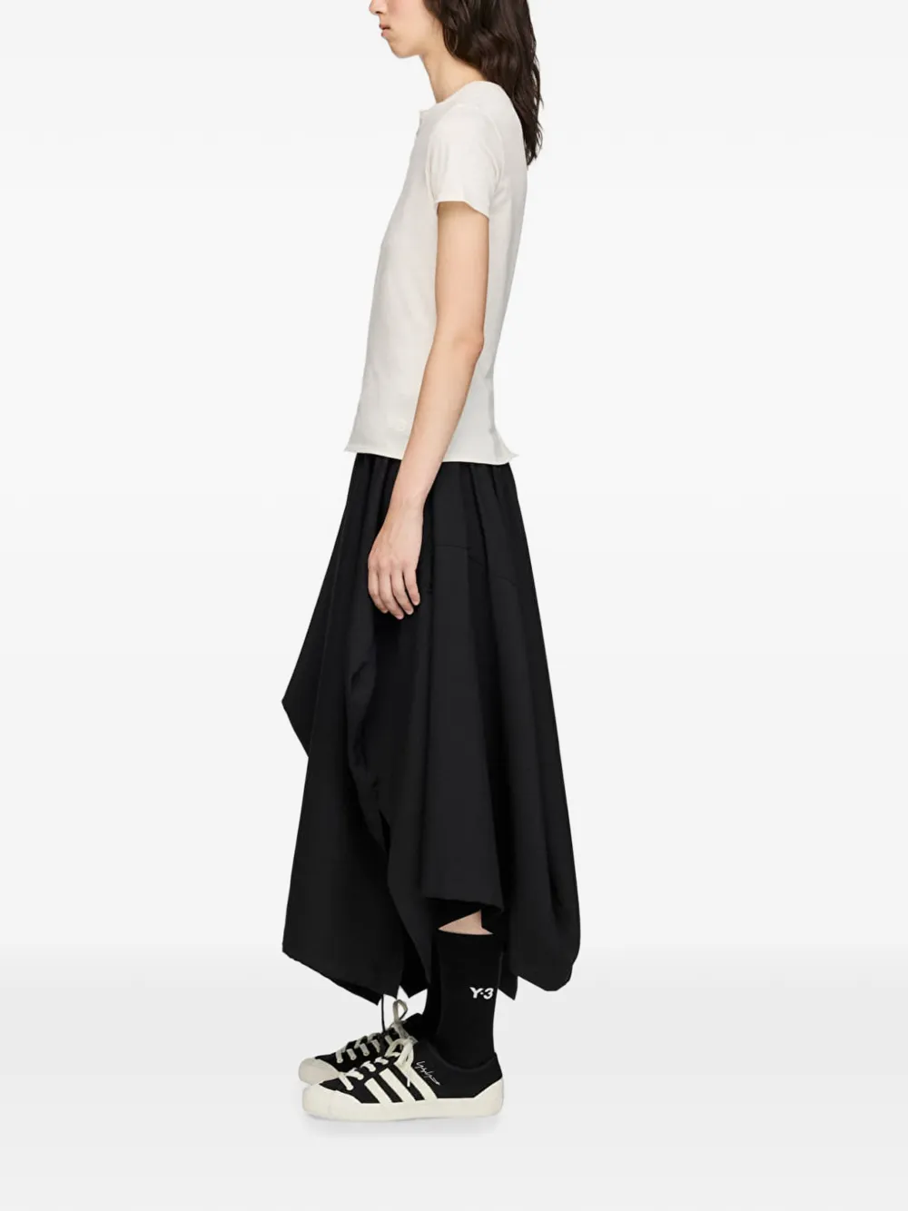 Y-3 Getailleerd T-shirt met korte mouwen Beige
