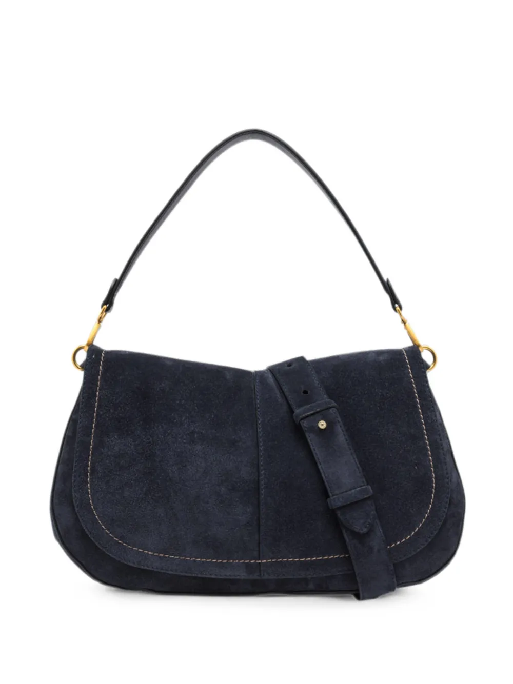 GIANNI CHIARINI large Helena suede shoulder bag - Blu