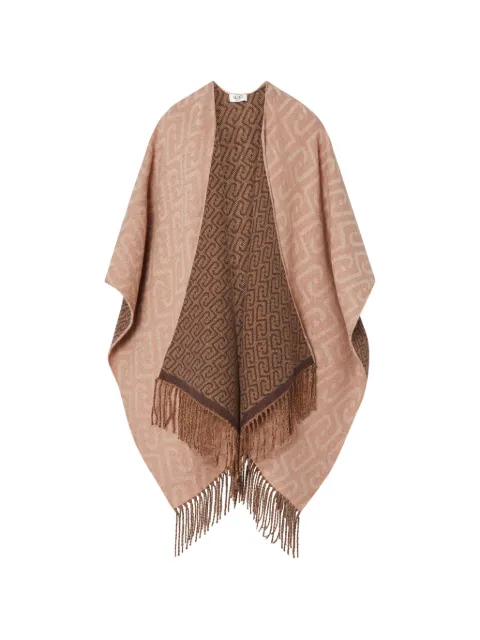 LIU JO poncho con monograma en jacquard