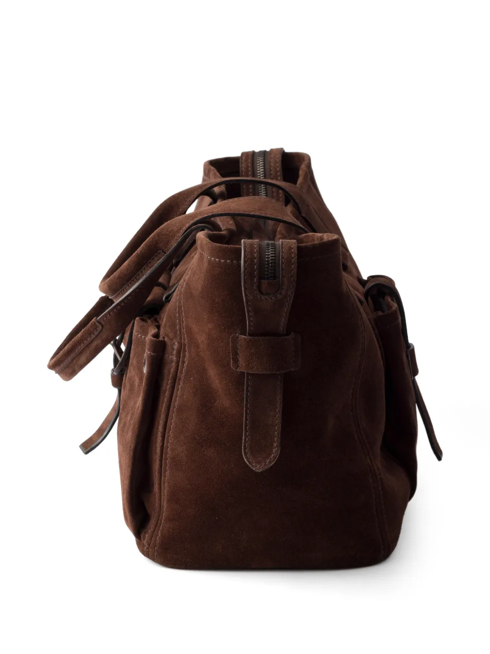 Prada Grote Route suède tas Bruin